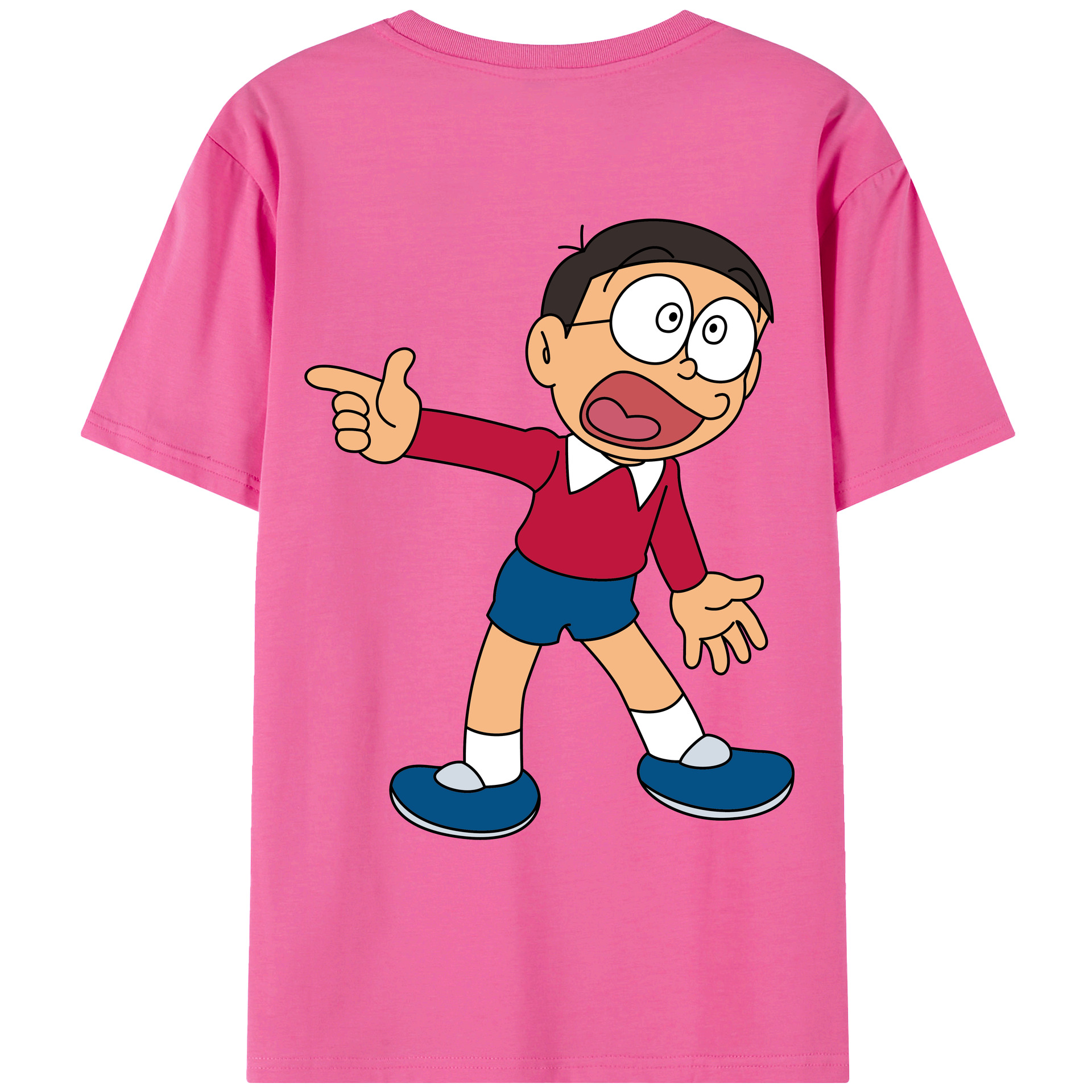 （画像用） ドラえもん 野比 のび太 Doraemon Nobita Nobi レディース半袖Tシャツ(バックプリント)